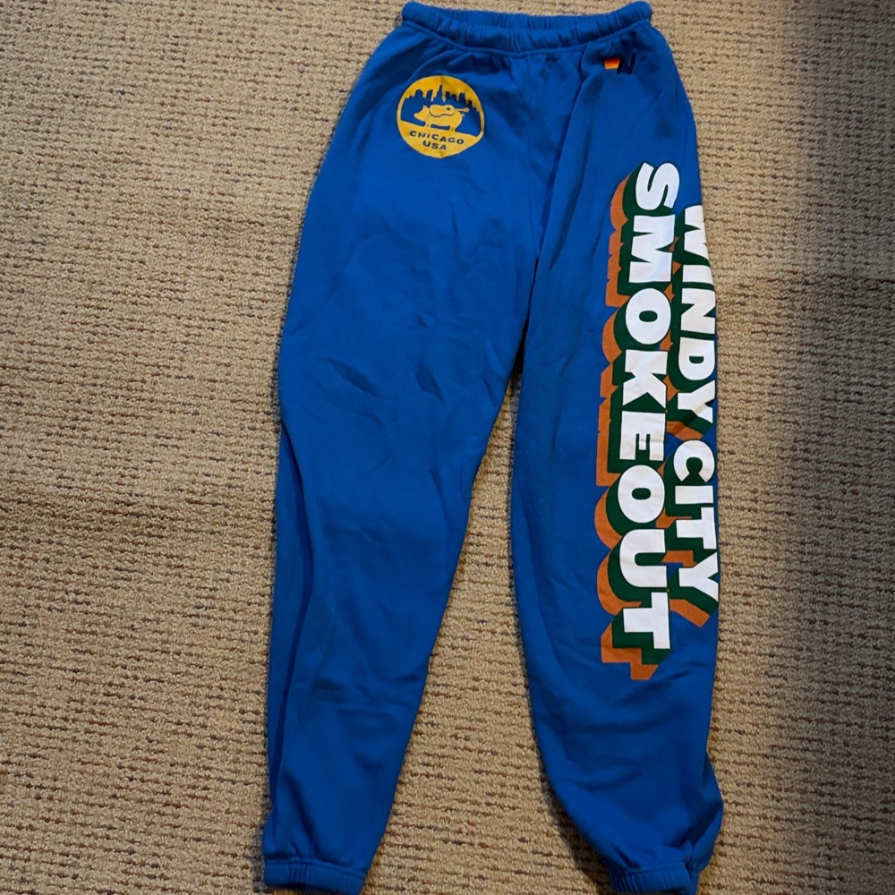 Aviator Nation blue Windy City smoke out sweatpants M - Picture 7 of 9
